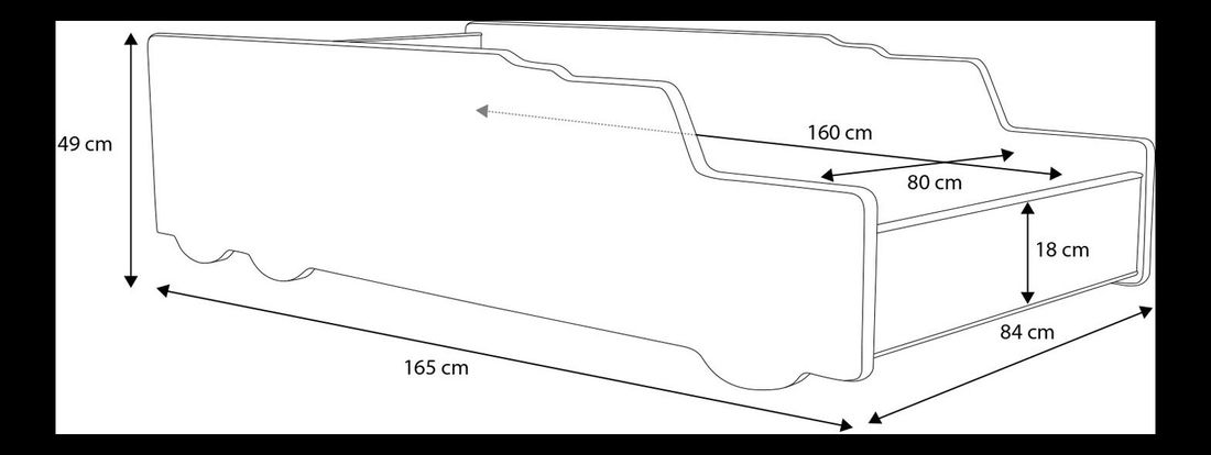Pat pentru copii 160x80 cm Pompier (cu somieră și saltea) (roșu)