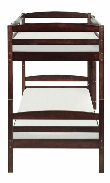 Poschodová posteľ 90 cm Reggeton (tmavé drevo) (s roštom)