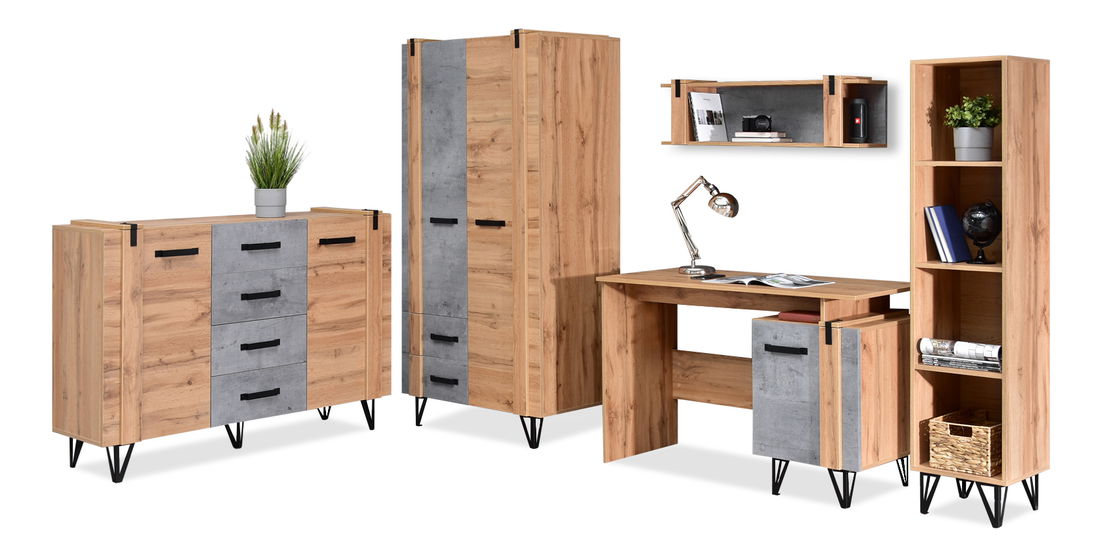 Mobilier living Subrayado 03 (stejar + negru)