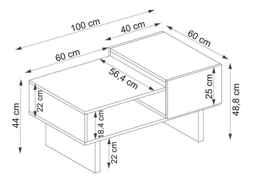 Konferenčný stolík Medude 2 (béžová + antracit) 
