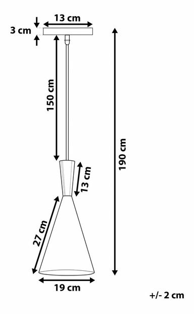Závesná lampa Tagum (čierna a medená)