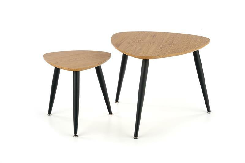 Dohányzóasztal szett Halmar Messi (arany tölgy + fekete)