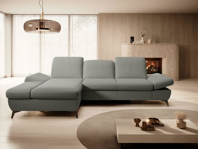 Rohová sedacia súprava Harpie (sivá) (L)