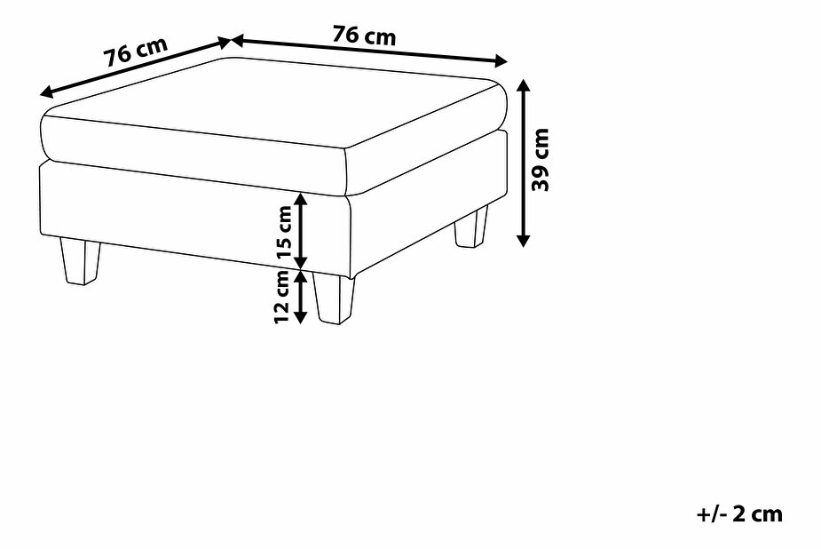 Modulárna sedačka v tvare U FELLE (polyester) (svetlosivá) (pre 3 ľudí) (s taburetkou)