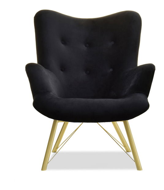 Relaxačné kreslo Dawntawn (čierna + zlatá)