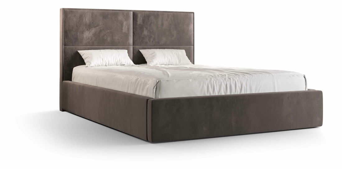 Franciaágy 160 cm Alfonso (barna) (ágyráccsal és tárolóhellyel)