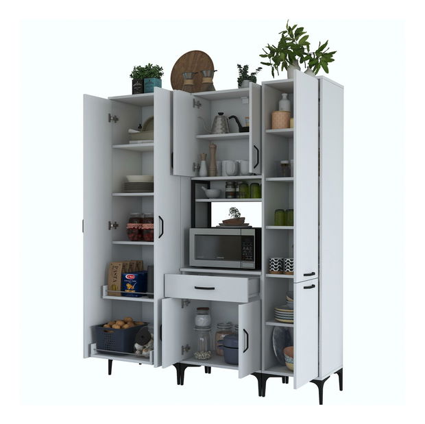 Set kuchynských skriniek Jenaretta 19 (biela + čierna)