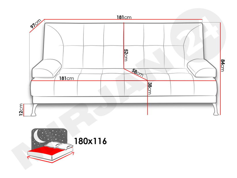 Pohovka Ari (čierna) *bazár