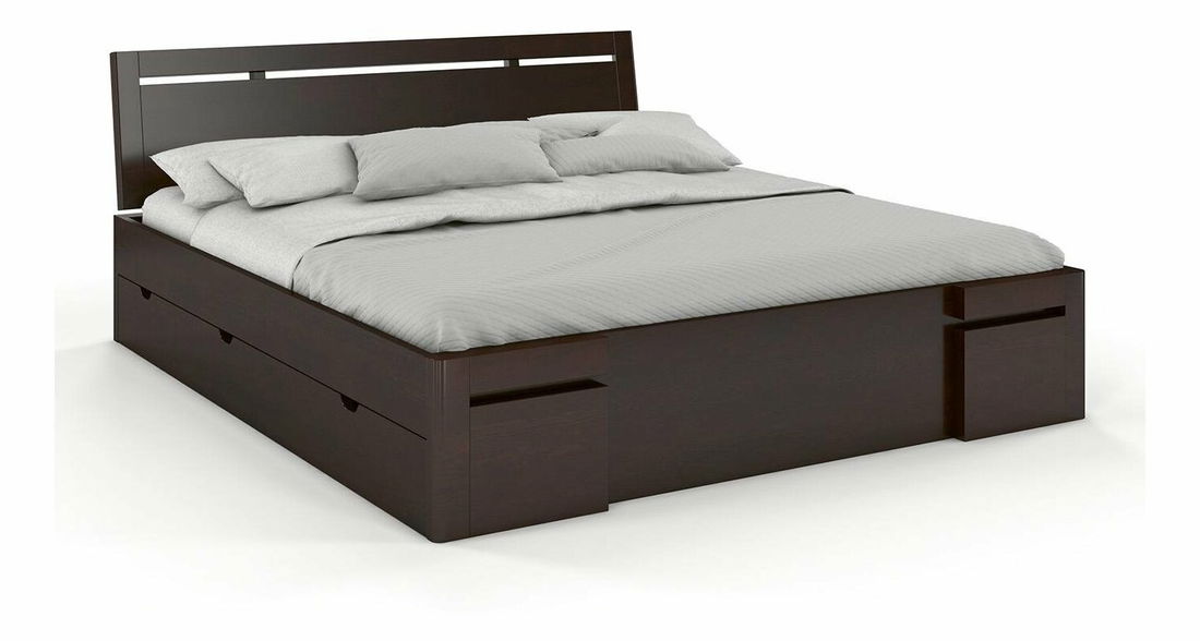 Manželská posteľ 180 cm Naturlig Bokeskogen High Drawers (borovica)