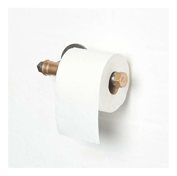 Zidni držač za wc papir Nenanu 3 (crna + zlatna)