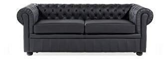 Kožna sofa trosjed Chichester (crna)