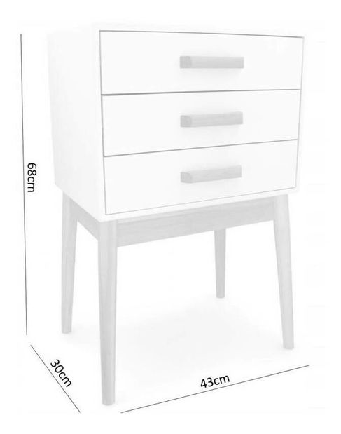 Noptieră Scandy (Alb)