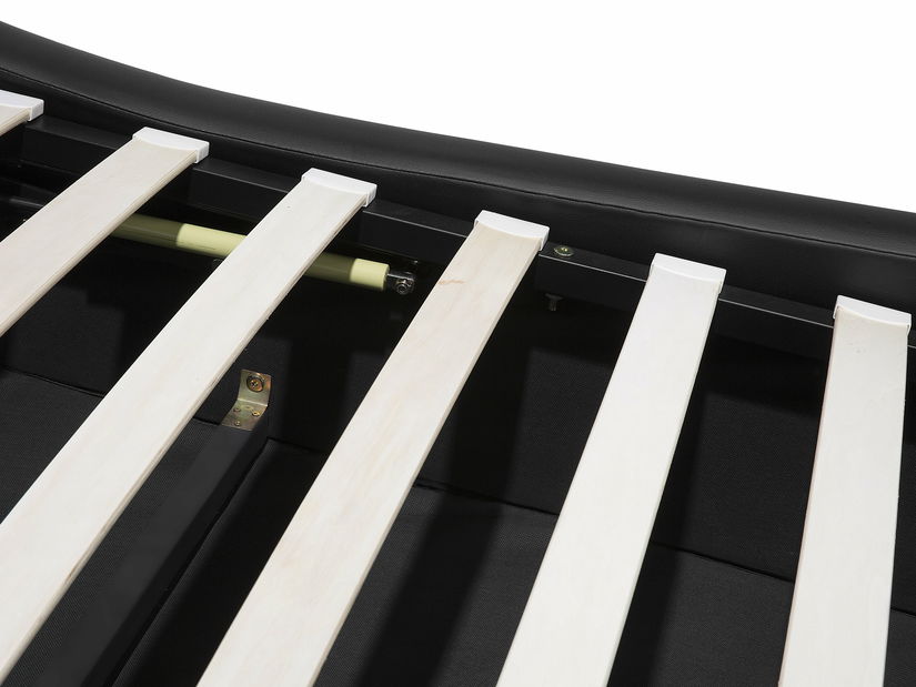 Pat matrimonial 180 cm AVENUE (cu spațiu de depozitare) (cu somieră) (negru) *vânzare stoc