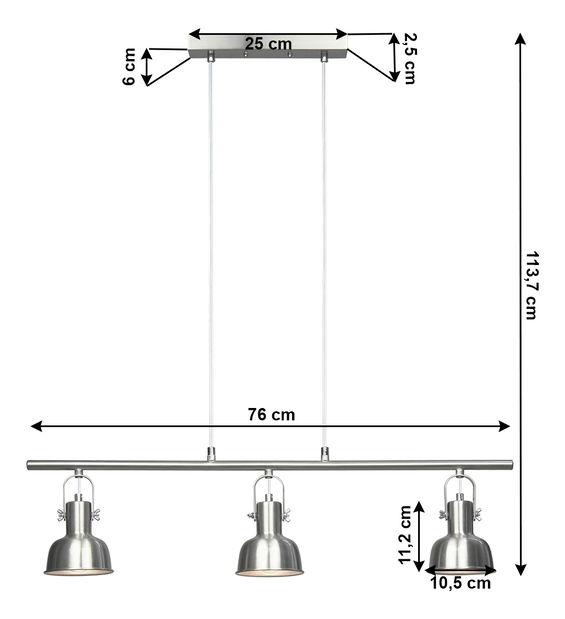 Závesná lampa Avril 4 (matný nikel)