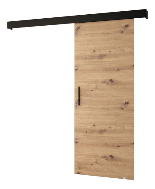 Klizna vrata 90 cm Sharlene I (hrast artisan + crna mat + crna)