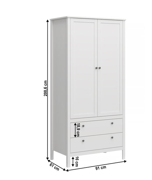 Dulap de haine Otis 2d2s (alb)