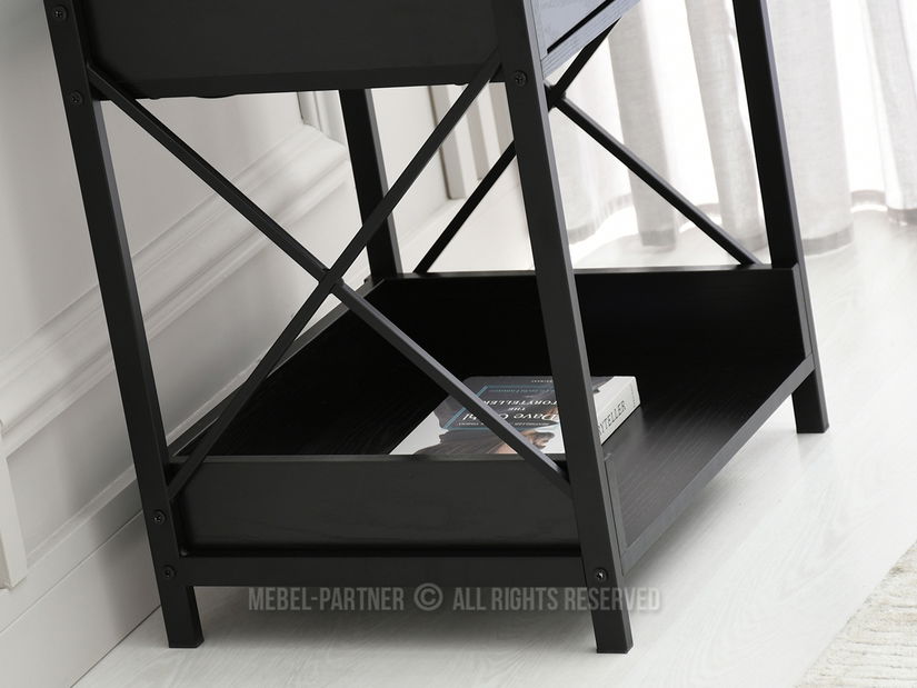 Noćni ormarić Torry (crno drvo + crna)