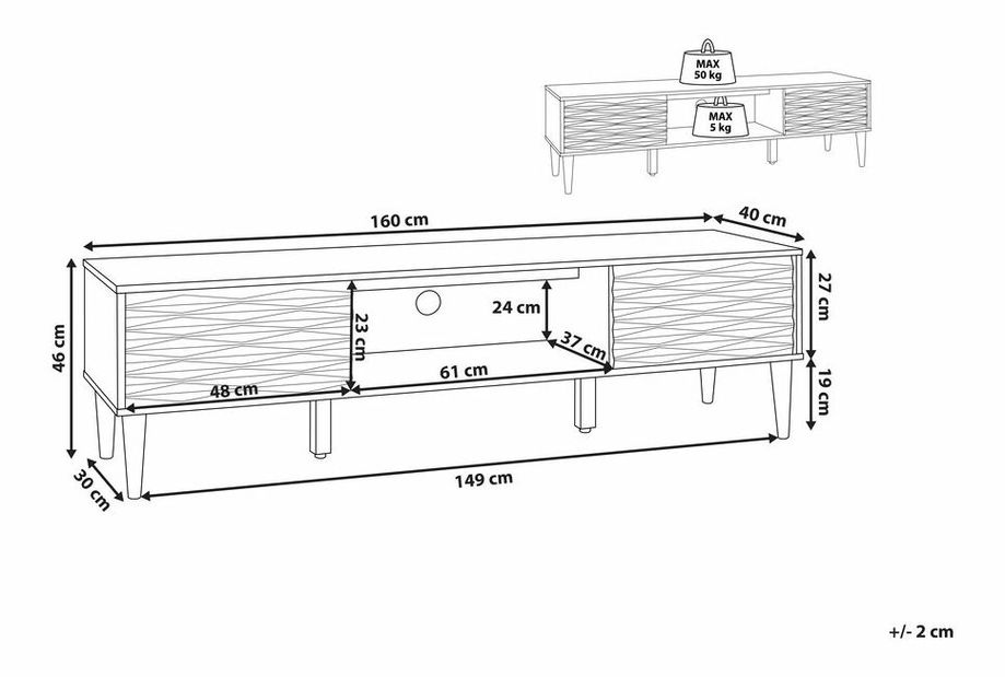TV asztal/szekrény Kayza (sötét fa)