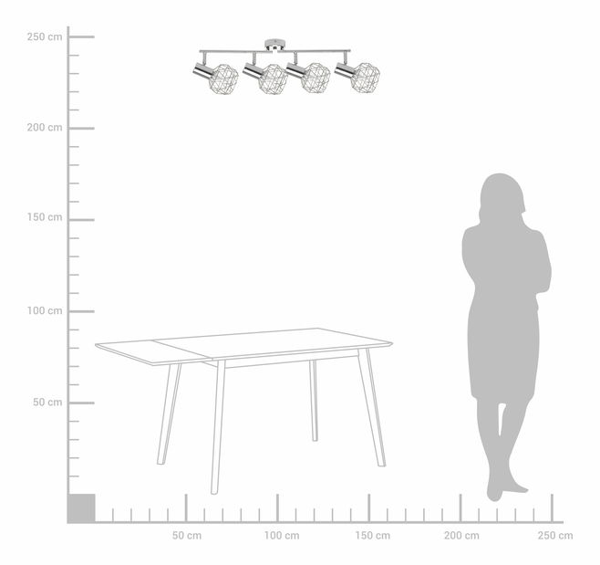 Závesná lampa Caldas (strieborná)