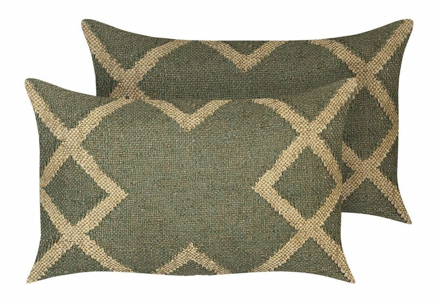 Sada 2 ozdobných vankúšov 30 x 50 cm Gopa (zelená) *výpredaj