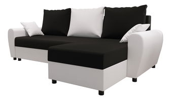 Sarok ülőgarnitúra Fleur L (fehér + fekete) (J)