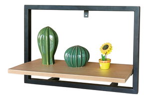 Nástenná polica Parecido 1 (dub + čierna matná)