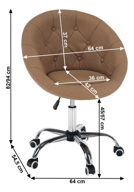 Otočné kreslo Guna New (svetlohnedá)
