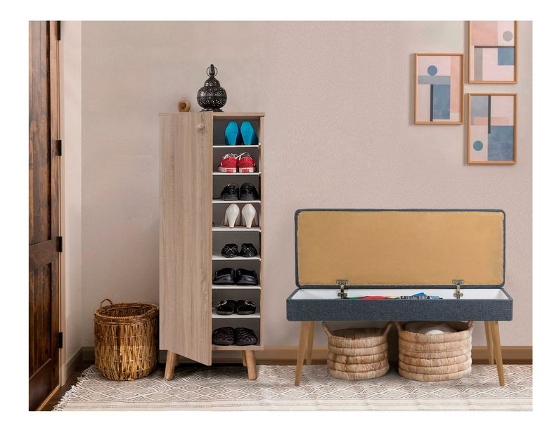 Predsieňová zostava Beside 1 (dub sonoma + tmavomodrá)