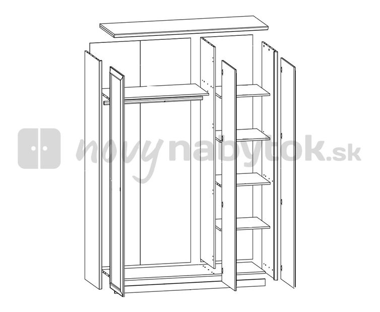 Šatníková skriňa BRW Bolden SZF3D