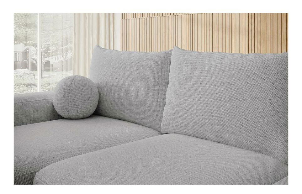 Sarokkanapé Carlito (B) (szürke + fekete) 