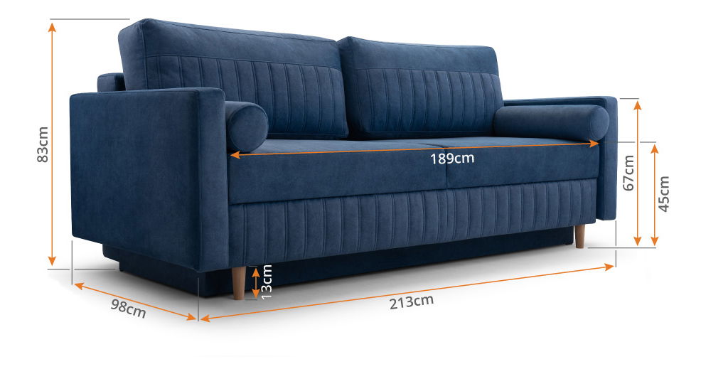 Canapea două locuri Siera (gri deschis) 