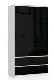 Ormar za garderobu Submarino (bijela + crni sjaj)