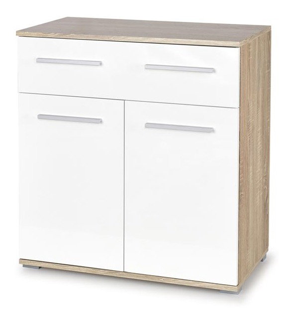 Comodă Vida KM-1 (Alb + Stejar sonoma)