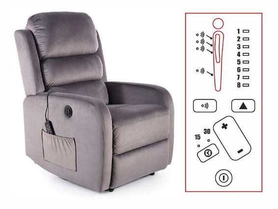 Masážne kreslo Paged (sivá)