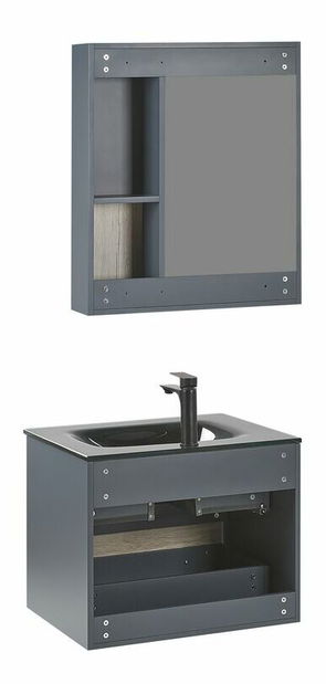 Kúpeľňa Topaz (svetlé drevo + sivá) 