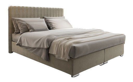 Manželská posteľ 160 cm Boxspring Penarth Comfort (krémová) (s roštom, matracom a úl. priestorom)