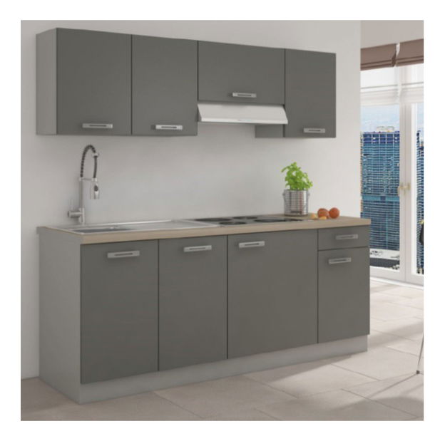 Kuchyňa Lauda 180 cm (sivá + grafit)