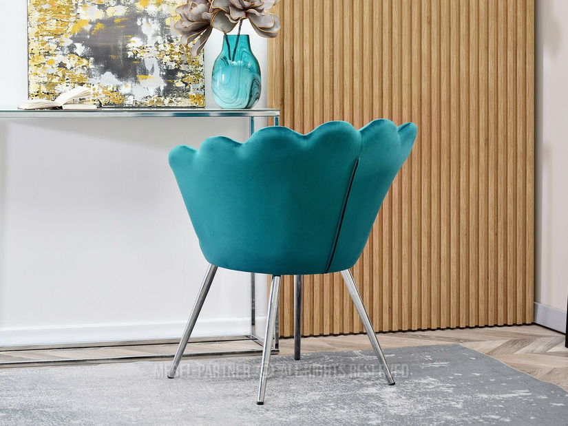 Fotel Lasair (türkiz + króm)