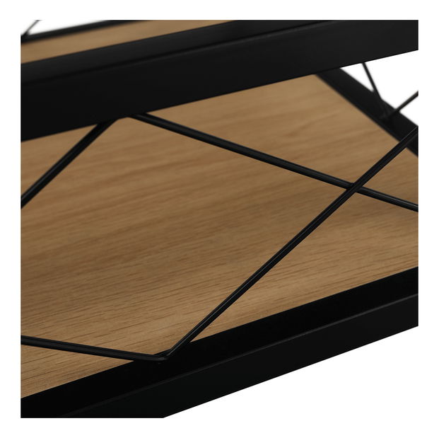 Servírovací vozík Vivian (čierna + dub svetlý)