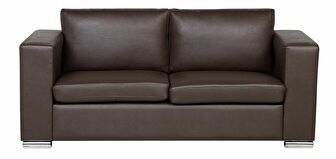 Kožna sofa trosjed Heinola (smeđa)