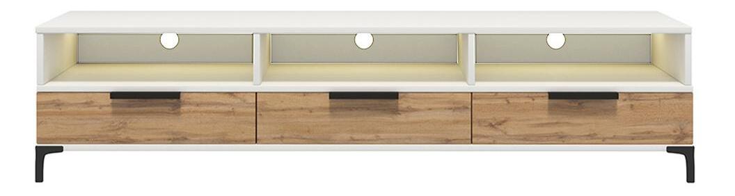 Masă TV Ricko (alb + stejar wotan)