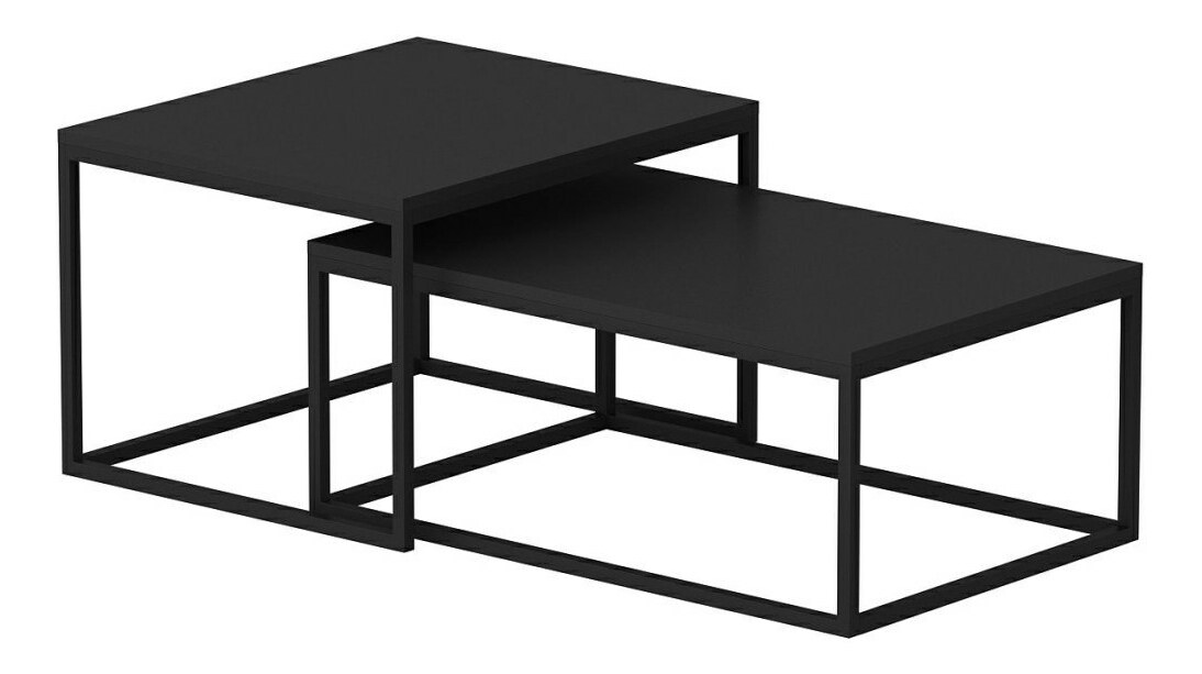 Set 2 mese de cafea Lajka (negru) *resigilat