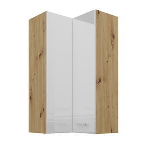 Horná rohová kuchynská skrinka Arryn 60x60 GN-108 2F (90°) (korpus: dub artisan / front: lesk biely)