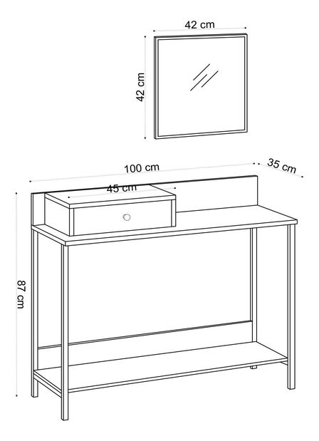 Mobilier hol Aliex 1 (stejar zafir) (cu oglindă)