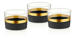 Set čaša (3 kom.) Dolores 6 (crna + zlatna)