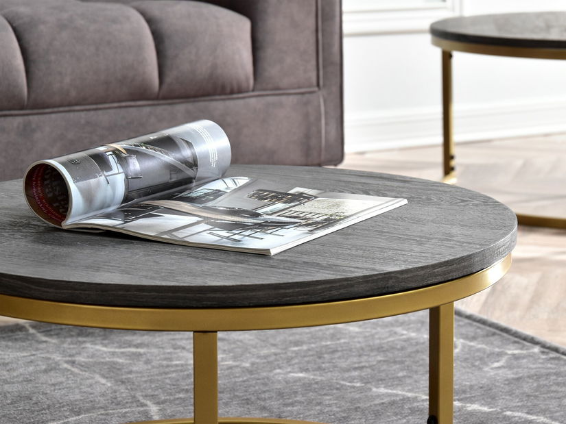 Konferenčný stolík Kolja Stolik S (dub sivý + zlatá)