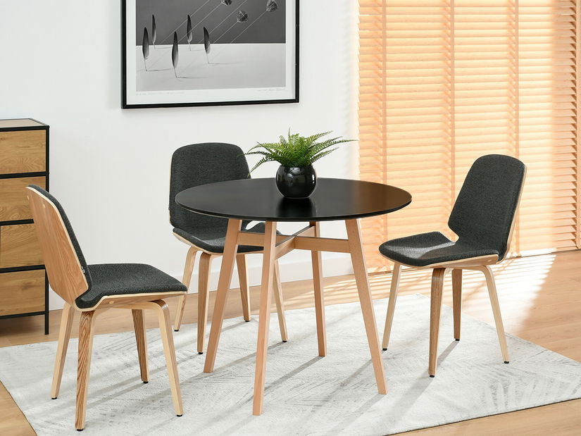 Masă de sufragerie Croc (negru + fag)