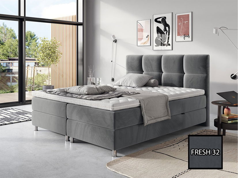 Kontinentálna posteľ 180 cm Andromeda (tmavosivá) *bazár