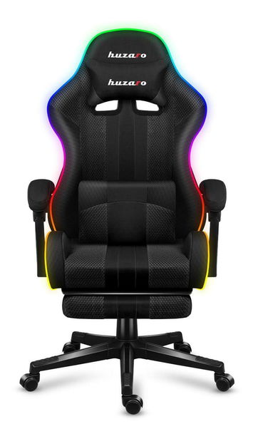 Gaming stolica Fusion 4.7 (crna + šarena) (s LED rasvjetom)