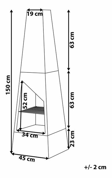 Kamin YASUJ (čelik) (crna)